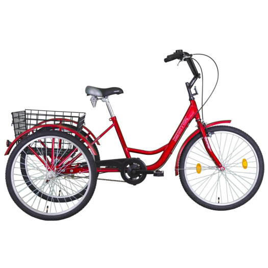 Koliken Gommer három kerekű 1 sebességes kerékpár Piros