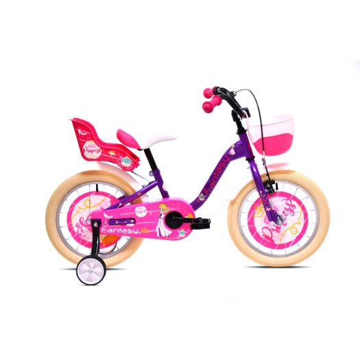 Adria Fantasy 16 hercegnős gyerek kerékpár Lila-Rózsaszín-Krém