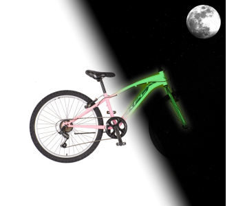 KPC FluoBike Bloom VILÁGÍTÓS 24 rózsaszín fluoreszkáló gyermek kerékpár