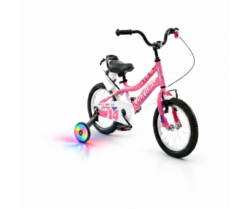 Capriolo Diavolo 14" LEDes pótkerekes gyerek kerékpár Rózsaszín-Lila