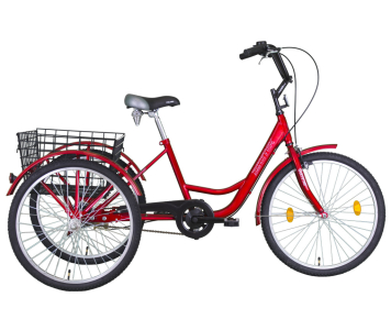 Koliken Gommer három kerekű 1 sebességes kerékpár Piros